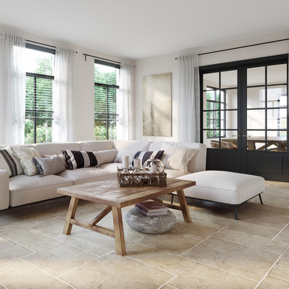 Ceramic floor tiles, floortiles, natural look, beige, Impermo, cottage & country